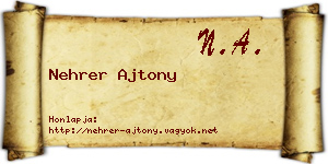 Nehrer Ajtony névjegykártya